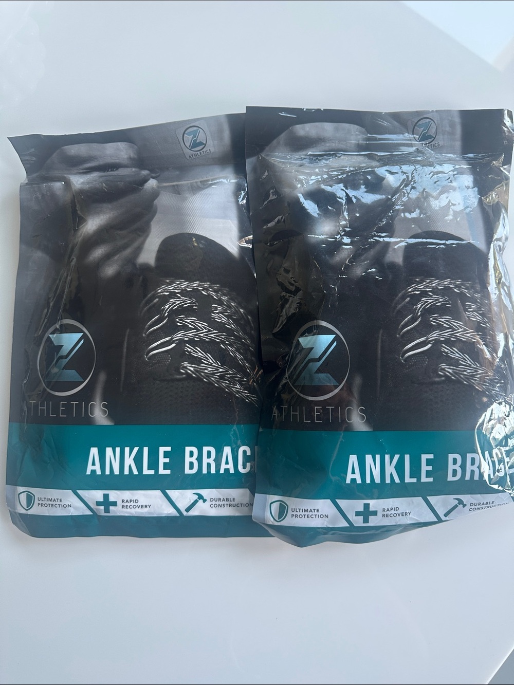 Z Athletics-White Ankle Braces-Size Medium-New in Package